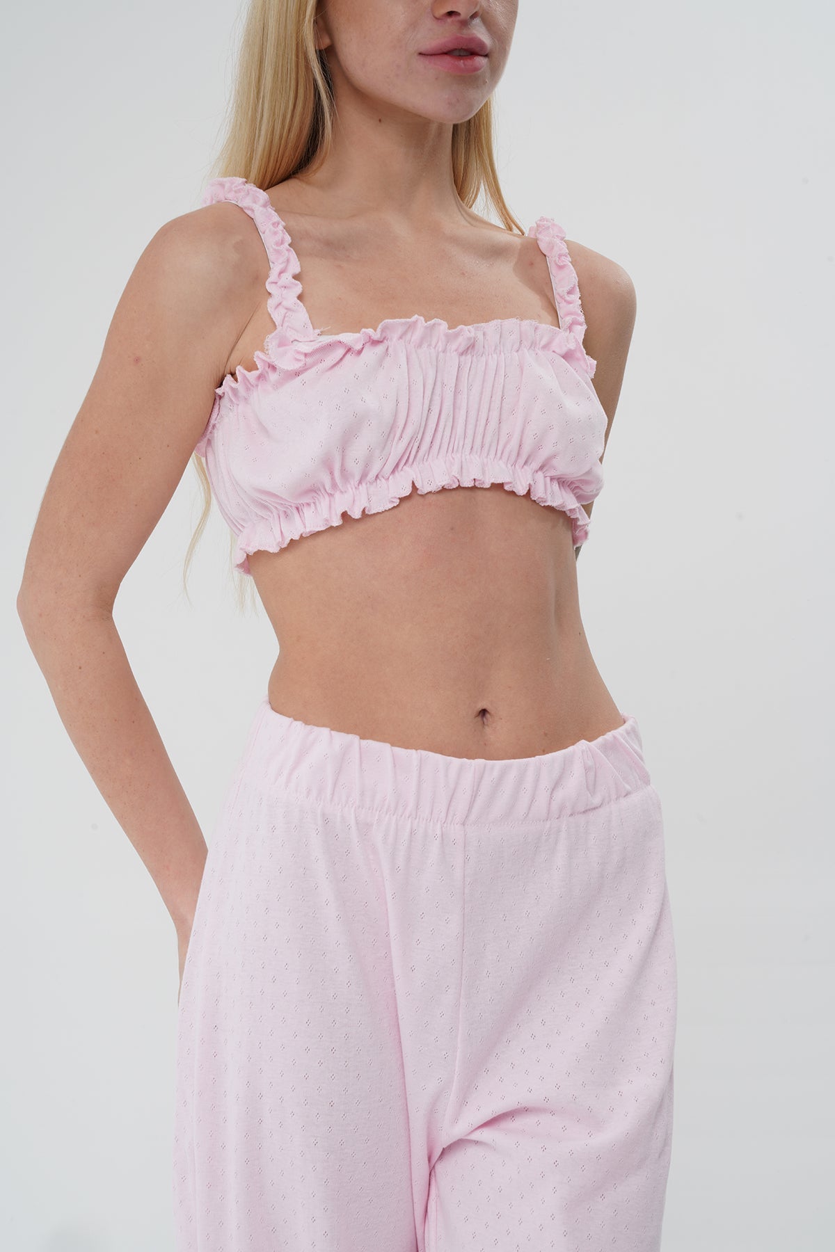 Pembe İkili %100 Pamuk Pijama Takımı | MODALUDO - Modaludo