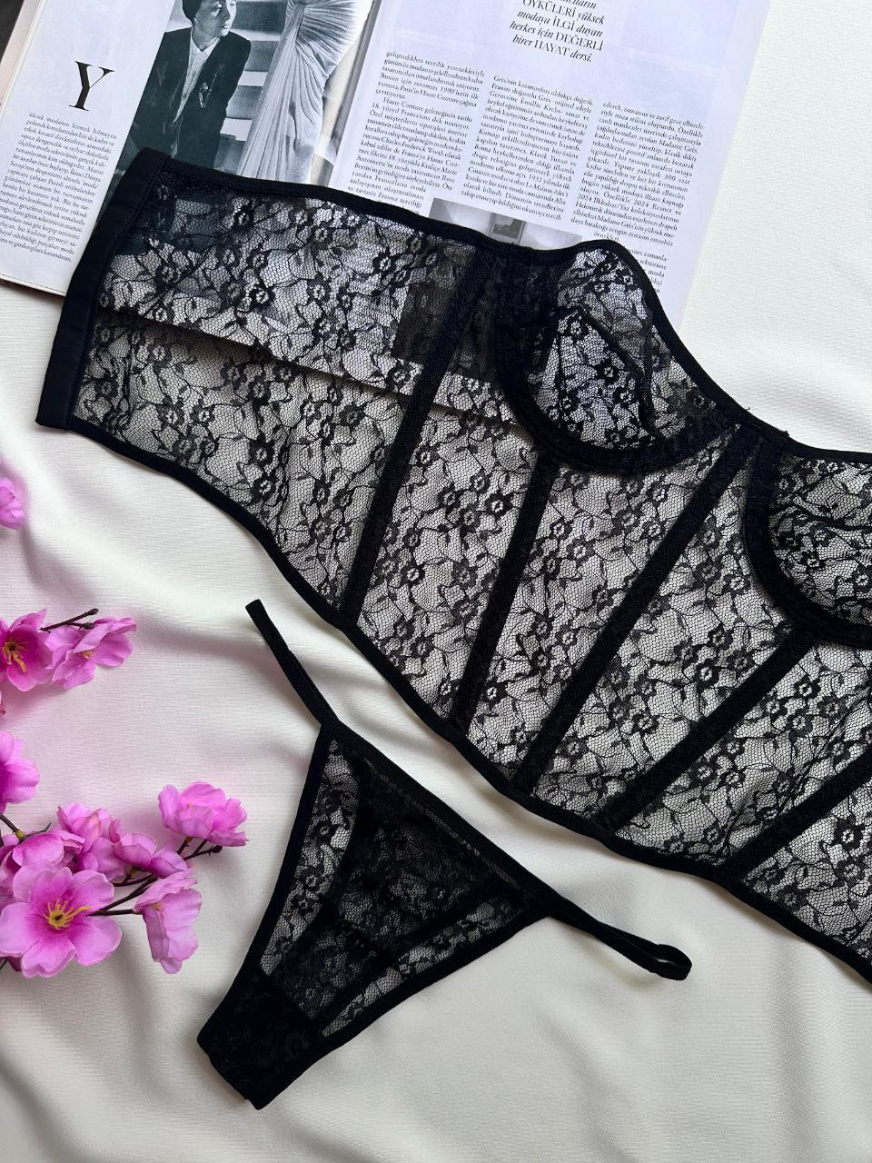 Zarif Dantel Büstiyer Takımı - Modaludo