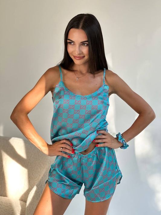 Şifon Saten Pijama Takımı - GUCCİ