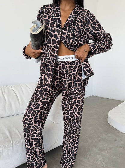 Leopar Desenli Pijama Takımı