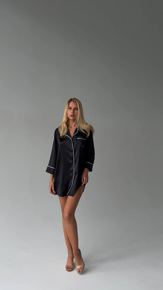 Siyah Saten Pijama