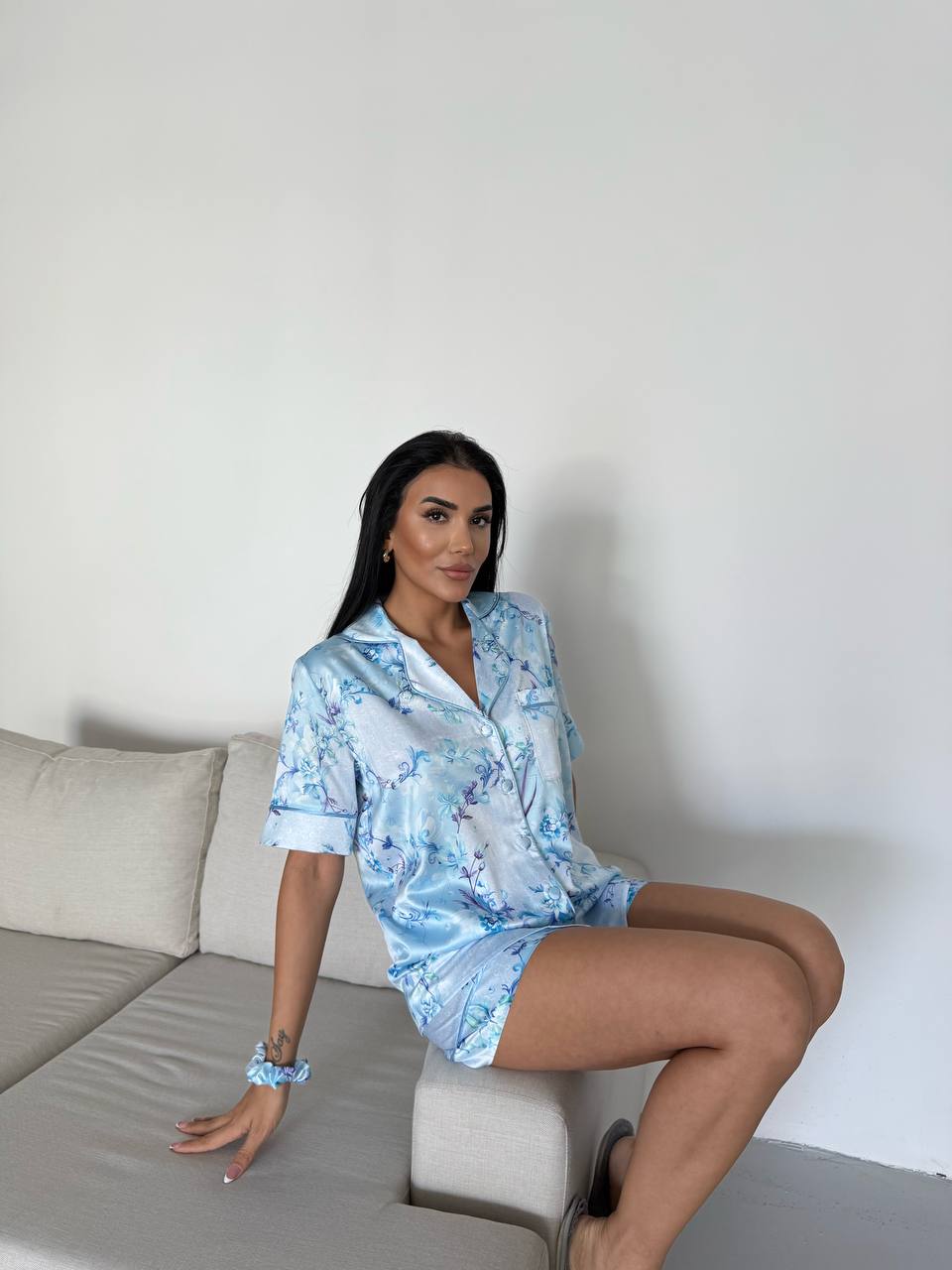 Buz Çiçeği Saten Pijama Takımı 3