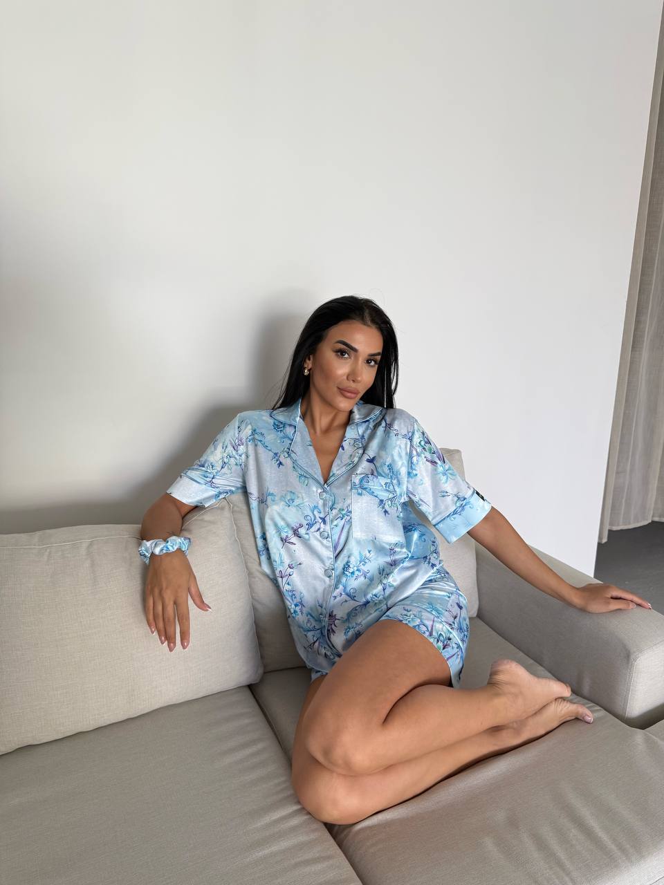 Buz Çiçeği Saten Pijama Takımı 4