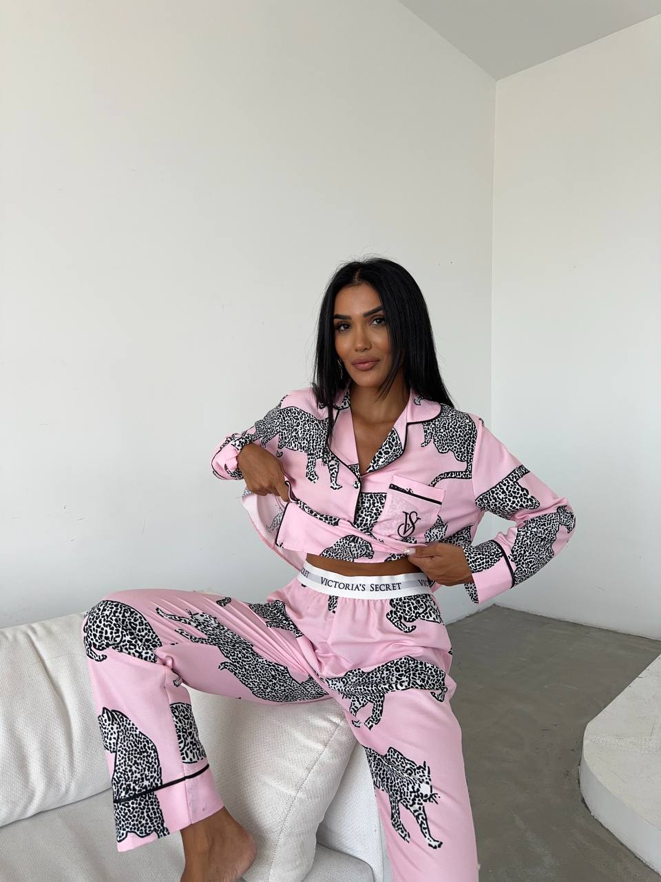 Leopar İkonlu Pijama Takımı -VS