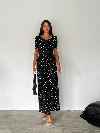 Chic Polka Dot Wide-Leg Jumpsuit