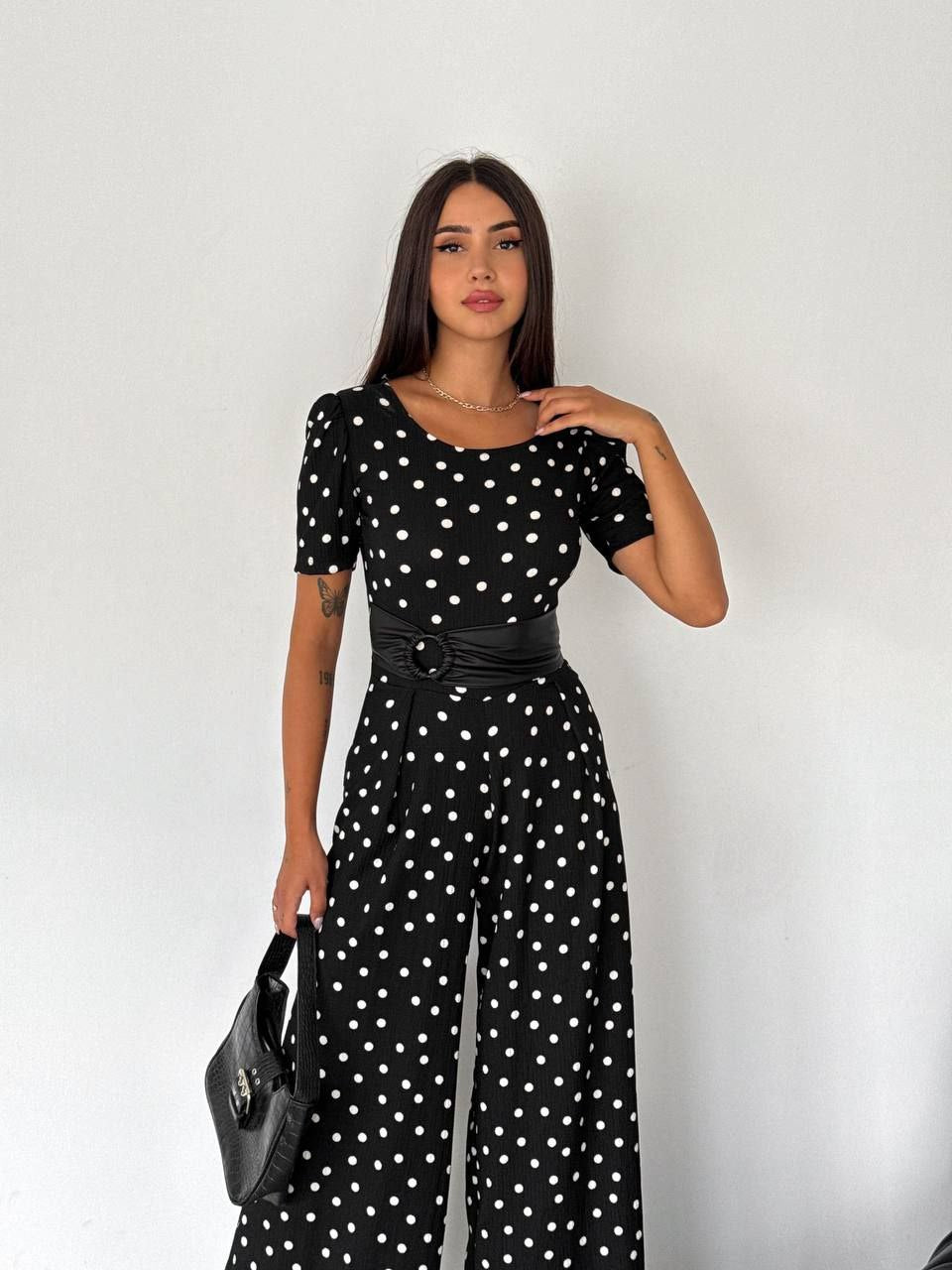 Chic Polka Dot Wide-Leg Jumpsuit