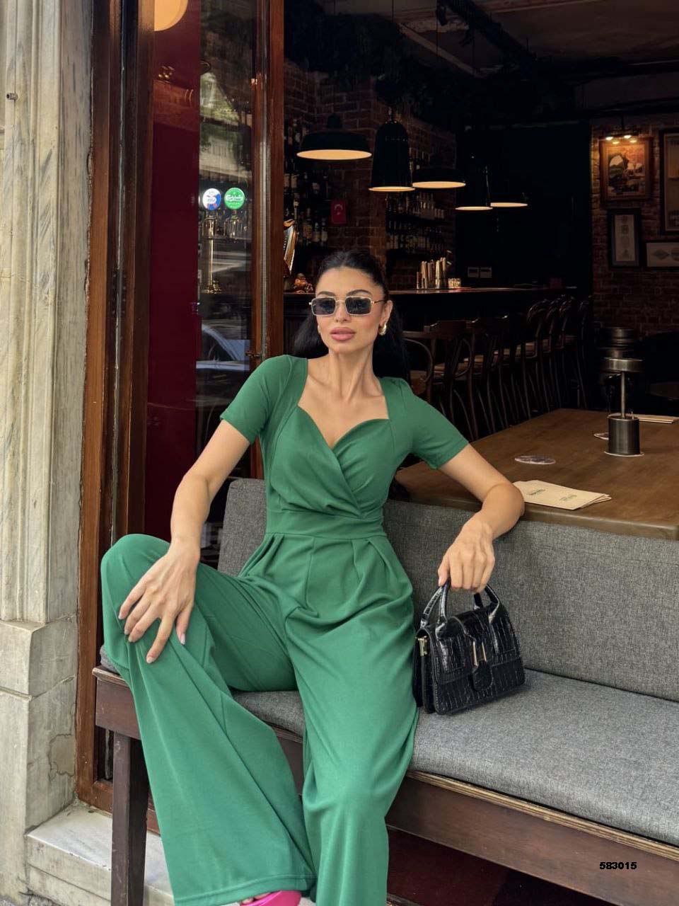 Elegant V-Neck Wide-Leg Jumpsuit