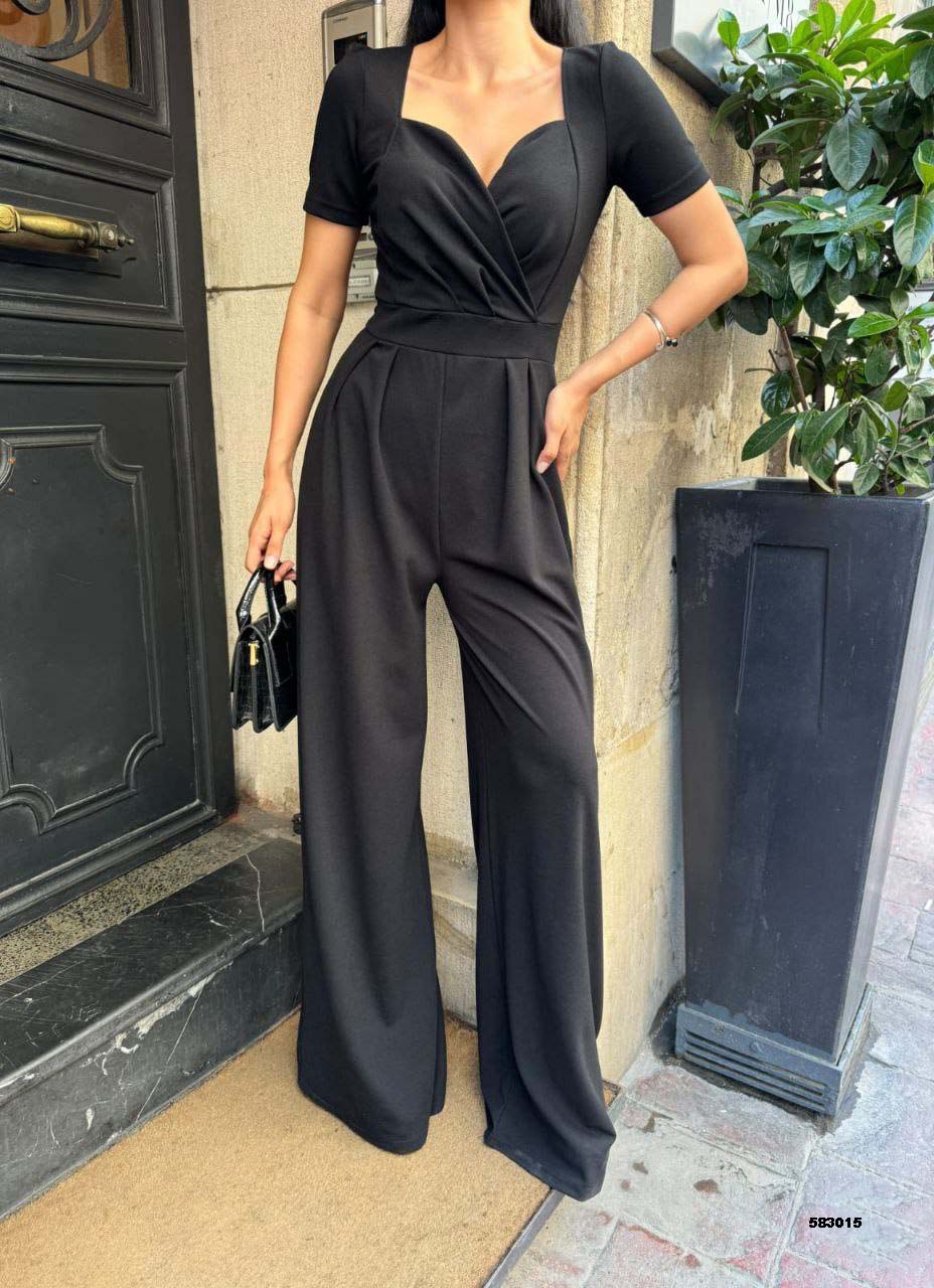 Elegant V-Neck Wide-Leg Jumpsuit