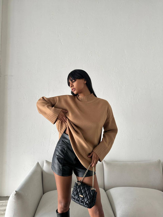 Cozy Light Oversized Turtleneck Sweater