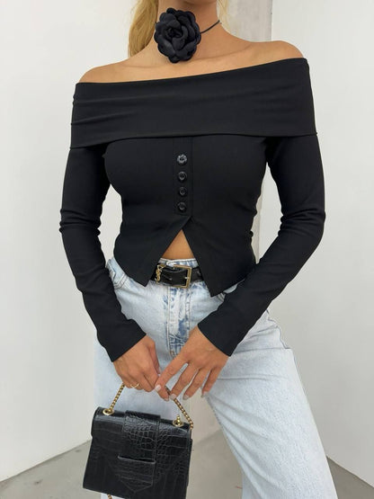 Chic Off-the-Shoulder Knotted Top