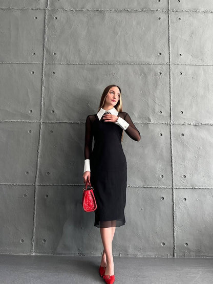 Elegant Black Midi Dress