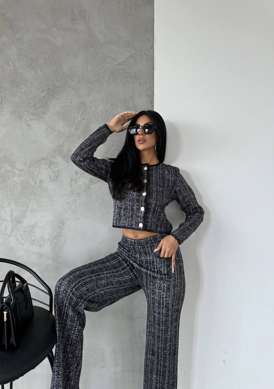 Chic Tweed Two-Piece Power Suit