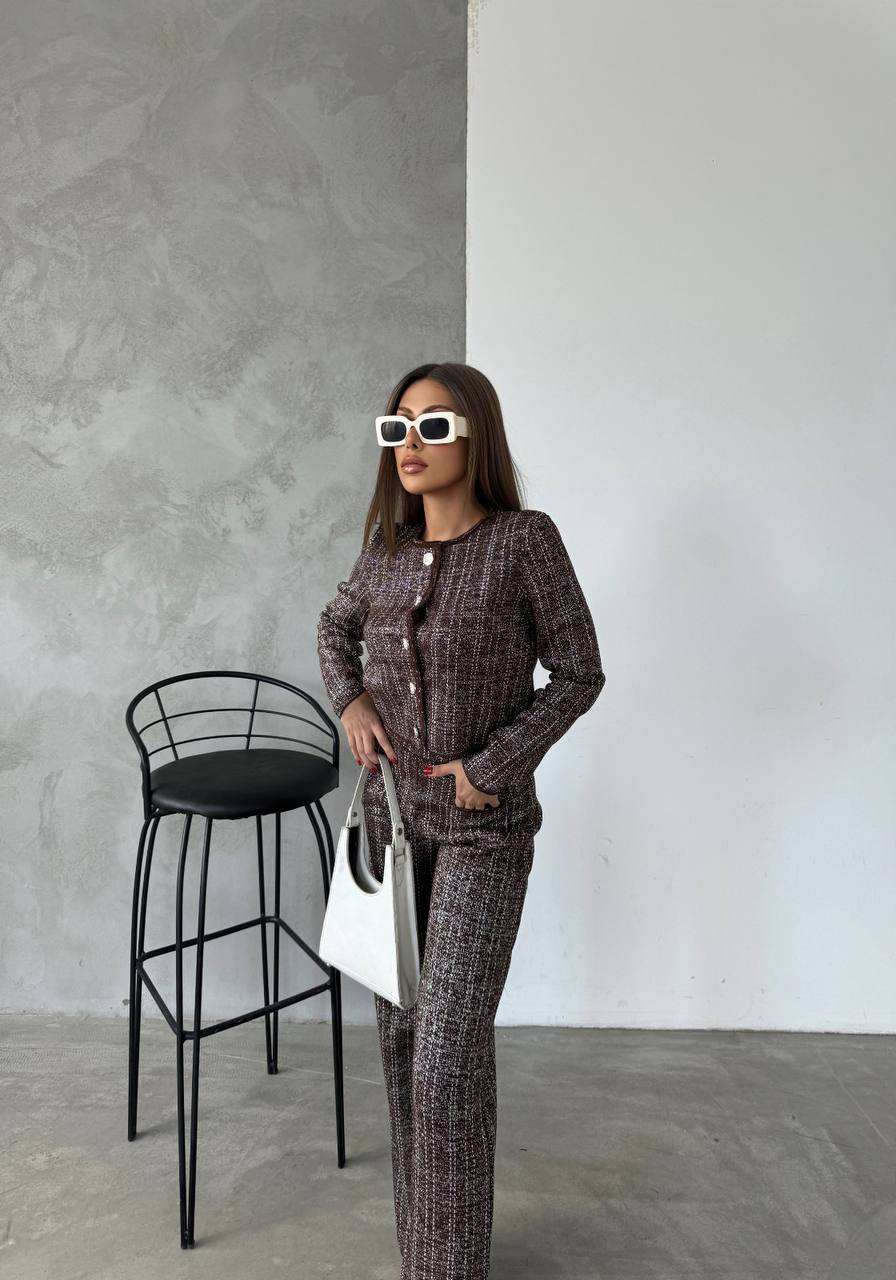 Chic Tweed Two-Piece Power Suit