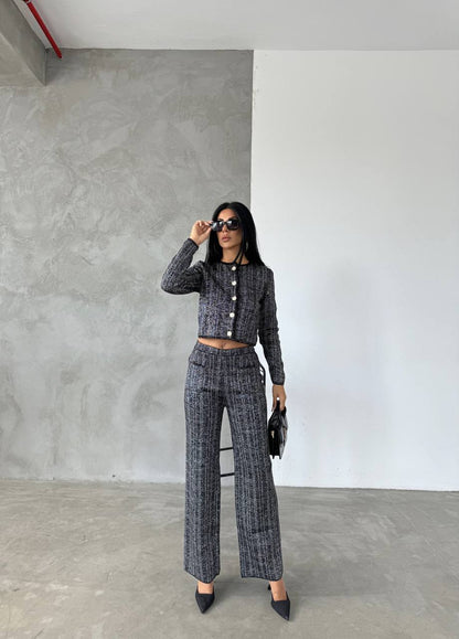 Chic Tweed Two-Piece Power Suit