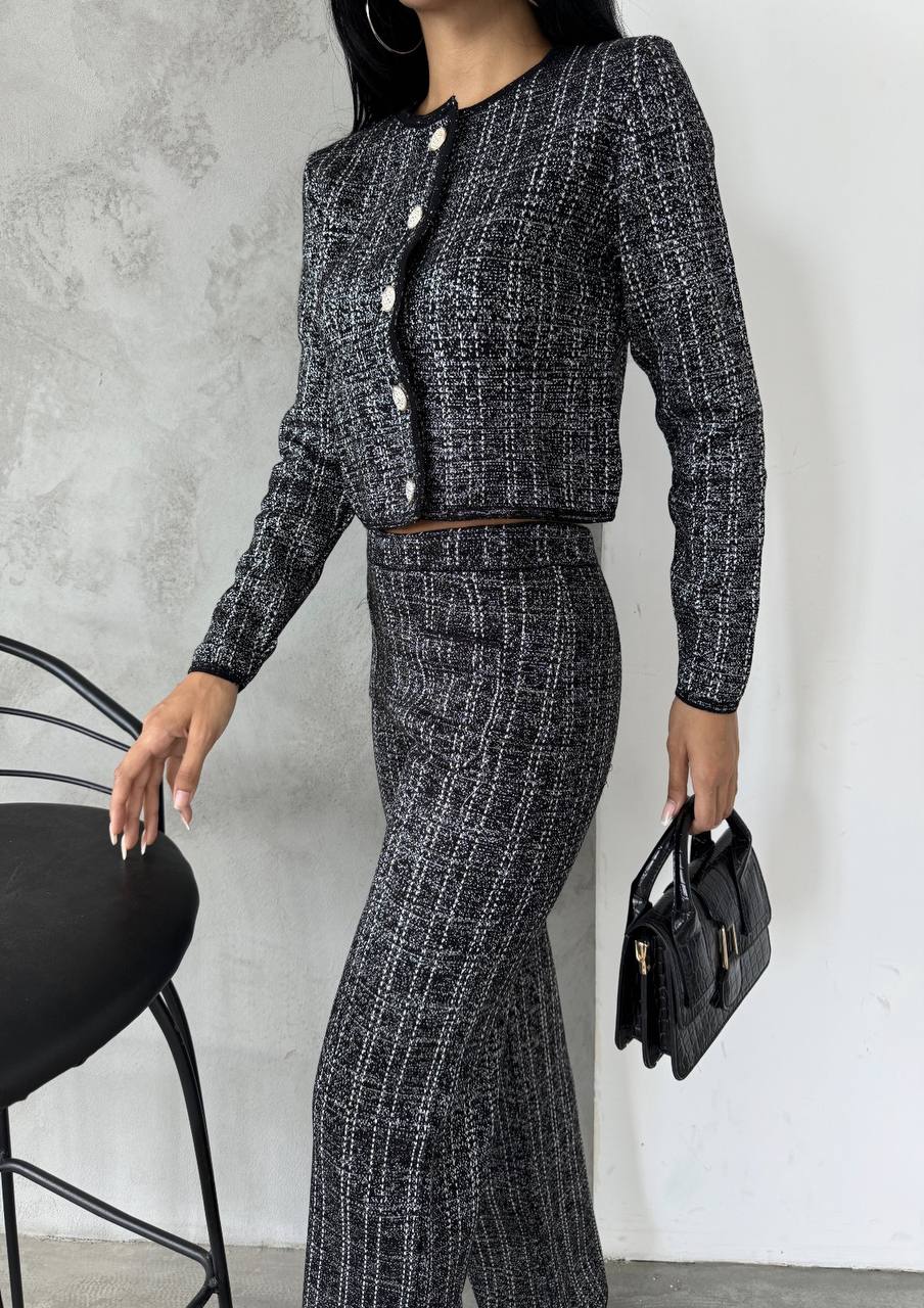 Chic Tweed Two-Piece Power Suit