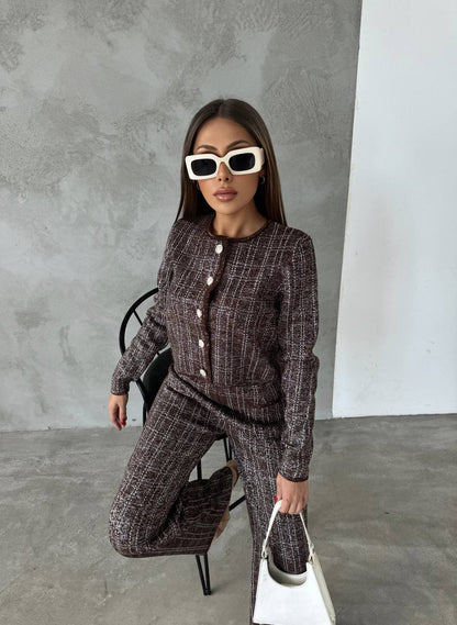 Chic Tweed Two-Piece Power Suit