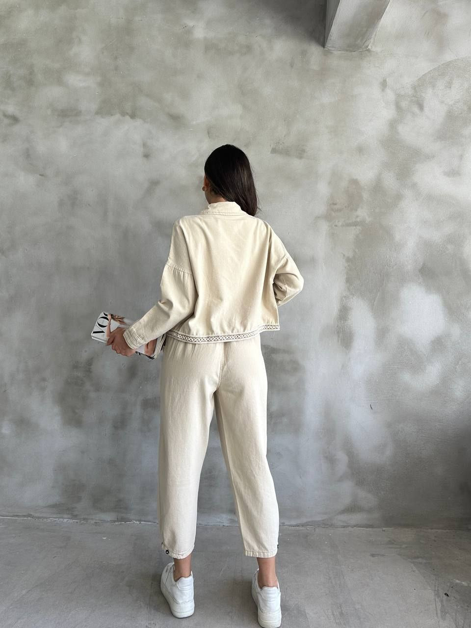 Flared Suit with Contrast Detailing