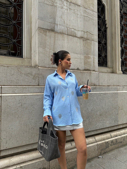 Embellished Oversized Shirt