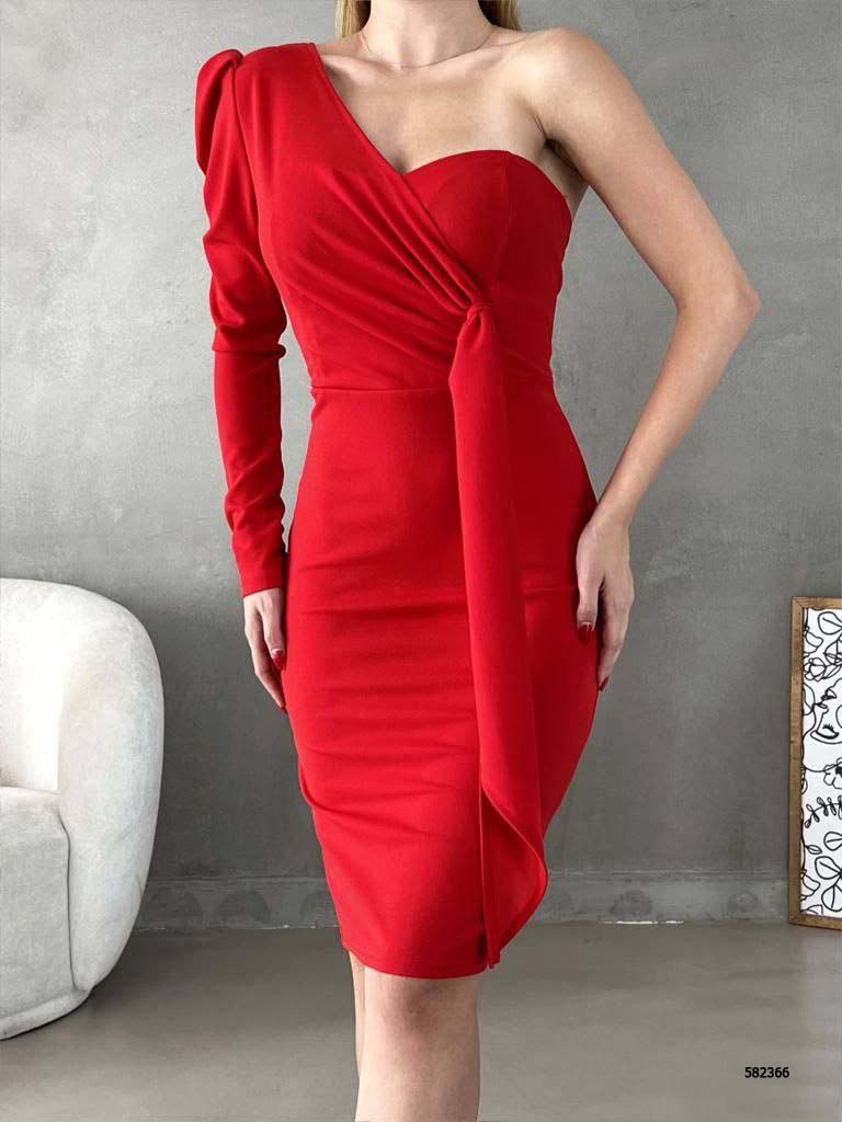 Elegant Asymmetrical Cocktail Dress with Draped Detail