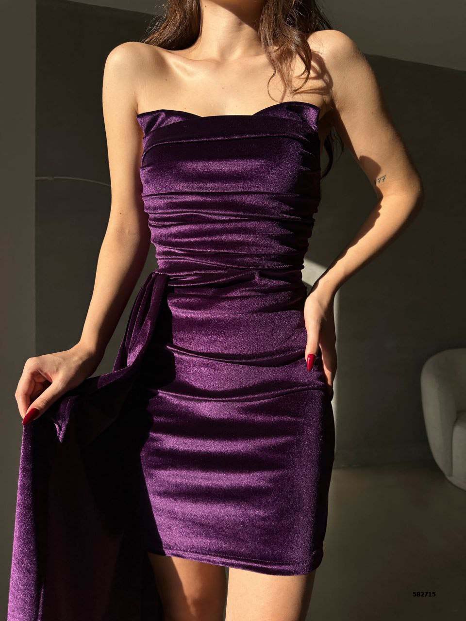 Elegant Strapless Draped Evening Gown