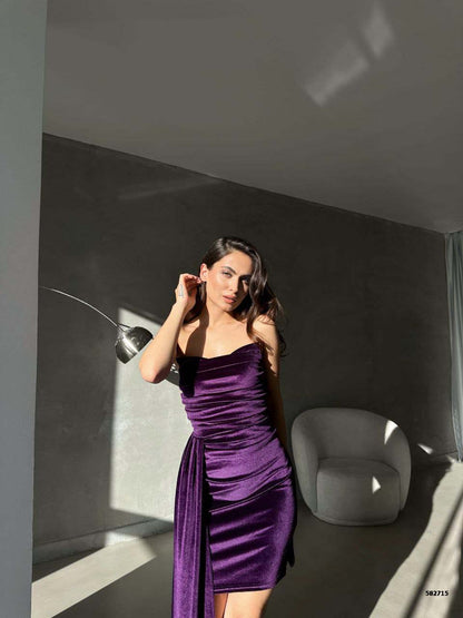 Elegant Strapless Draped Evening Gown