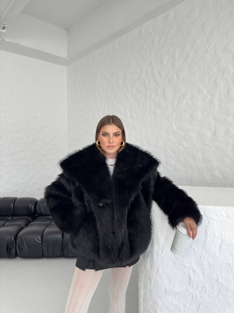 Luxurious Taupe Faux Fur Jacket - Cozy & Chic Winter Wear