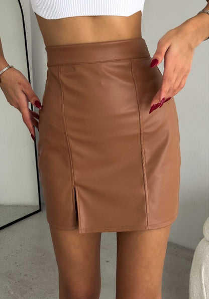 Chic High-Waisted Pencil Skirt with Front Slit