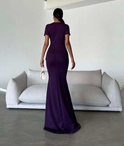 Evening Gown with Peplum Detail