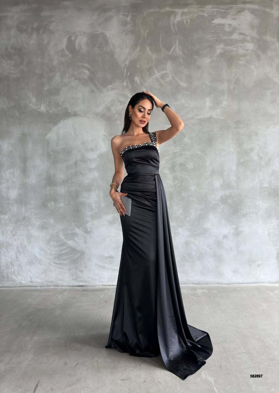 Evening Gown with Crystal Embellishment