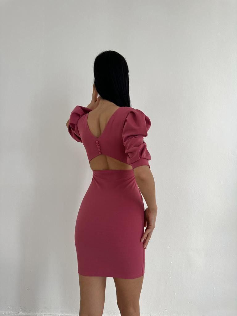 Puff-Sleeve Bodycon Dress