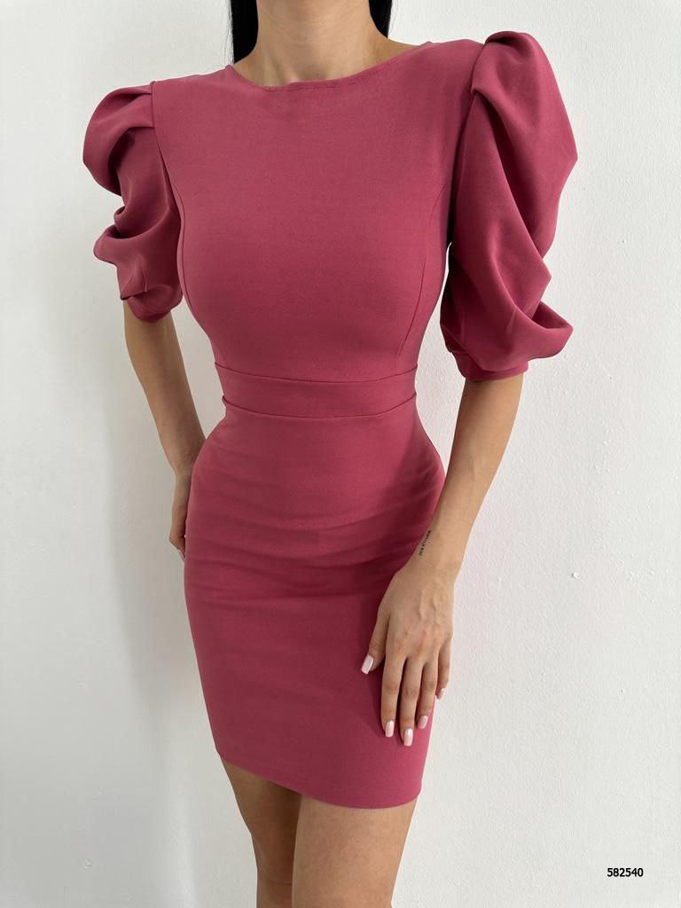 Puff-Sleeve Bodycon Dress