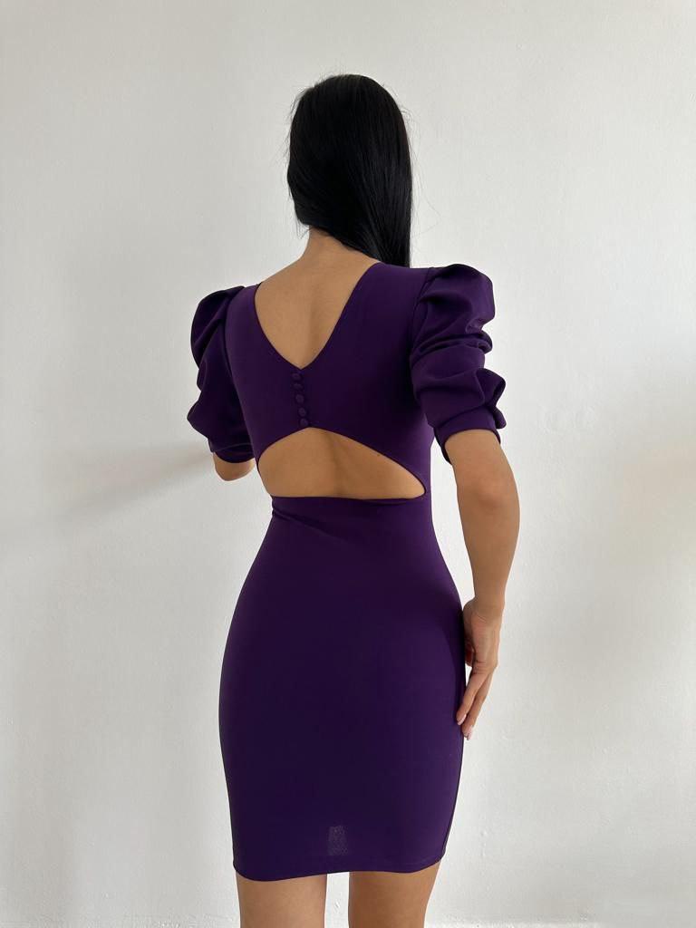 Puff-Sleeve Bodycon Dress