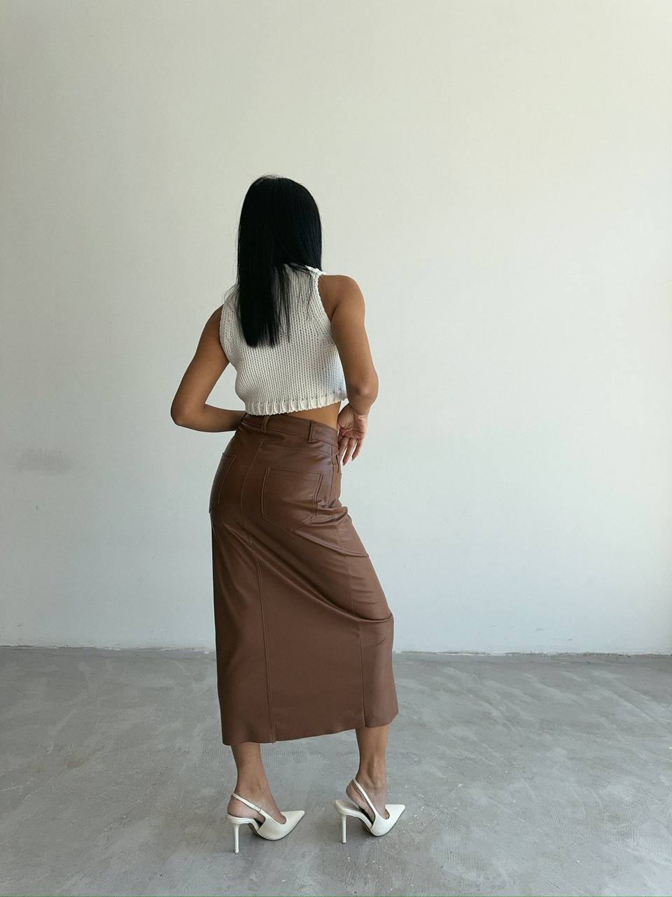 High-Waist Skirt with Thigh-High Slit