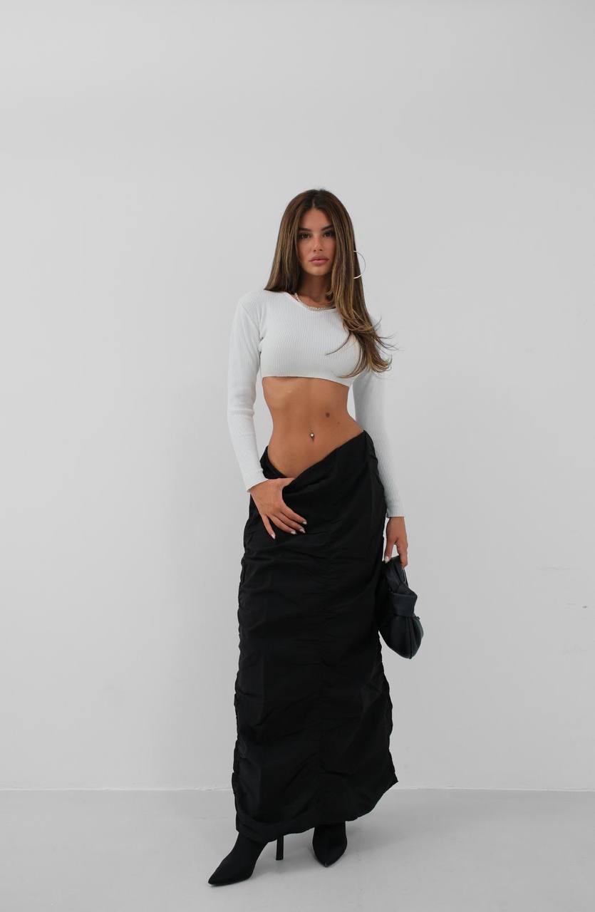 Maxi Skirt with Draping