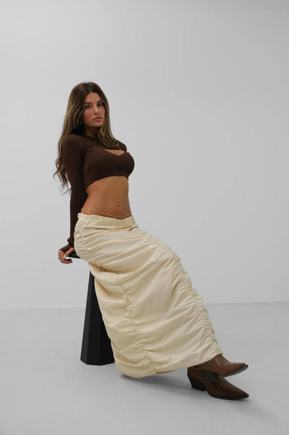 Maxi Skirt with Draping