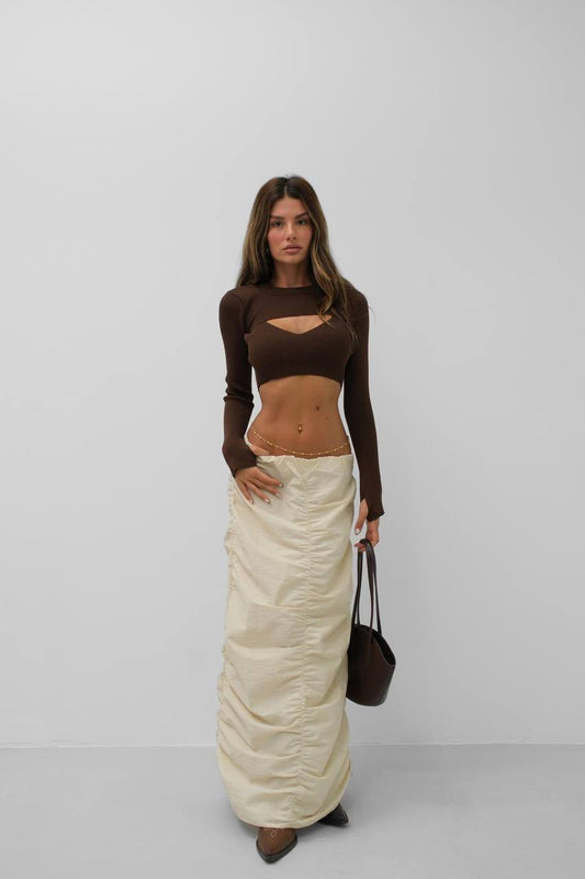 Maxi Skirt with Draping