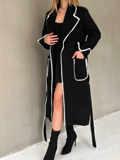 Trench Coat with Contrast Piping