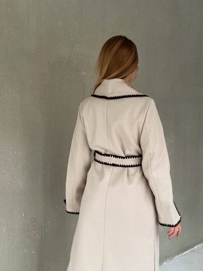 Trench Coat with Contrast Piping