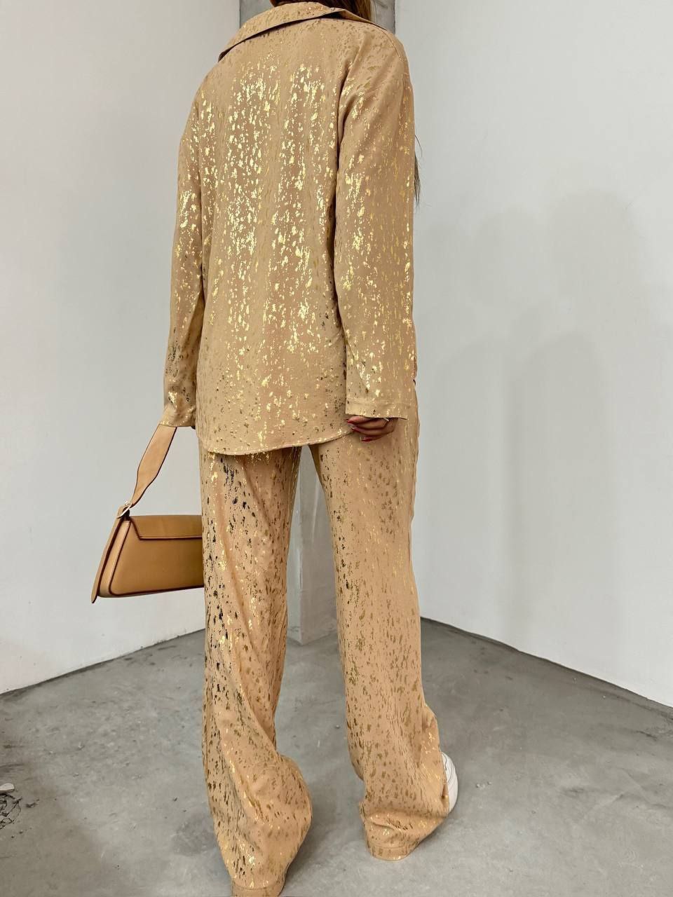 Gold Splatter Print Suit