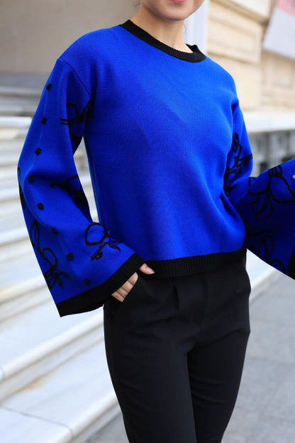 Flared-Sleeve Sweater