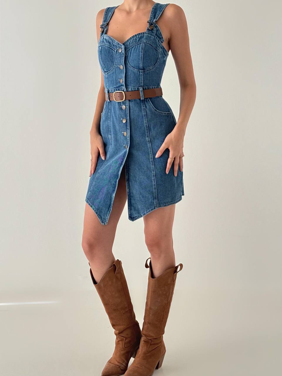 Denim Pinafore Dress