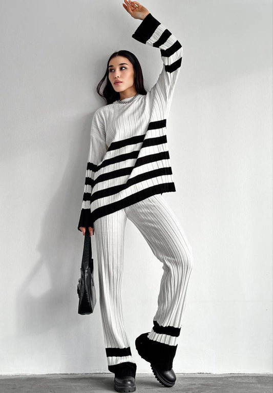 Striped Two-Piece Suit - A Modern Twist on Classic Style