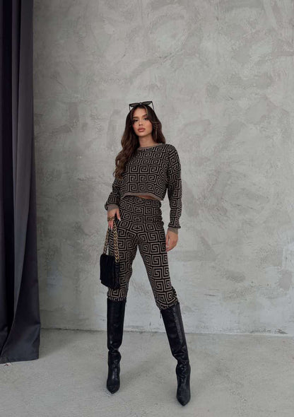 Geometric Pattern Designer Two-Piece Suit