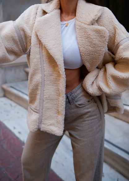 Plush Double-Breasted Jacket