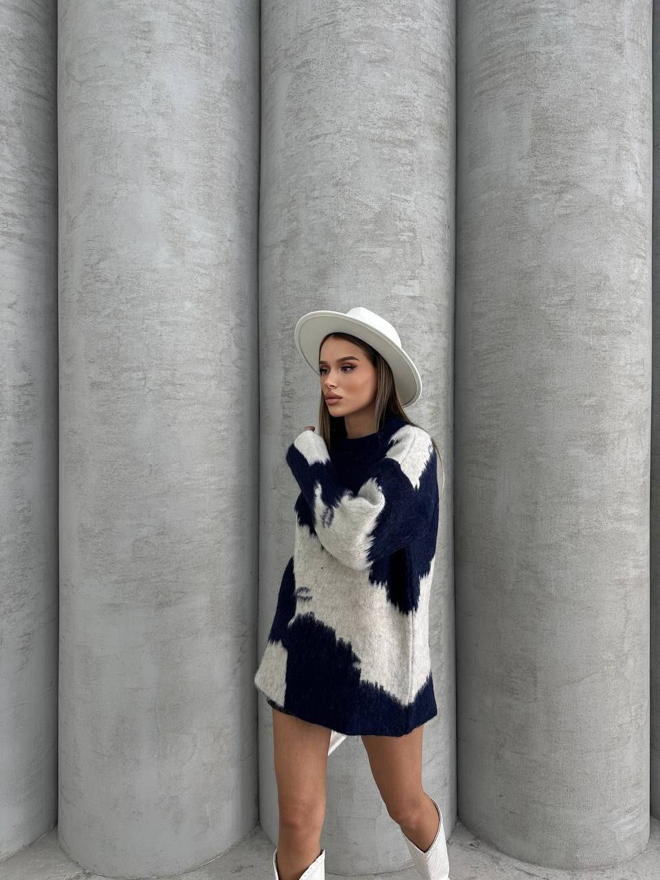 Abstract Pattern Knit Sweater