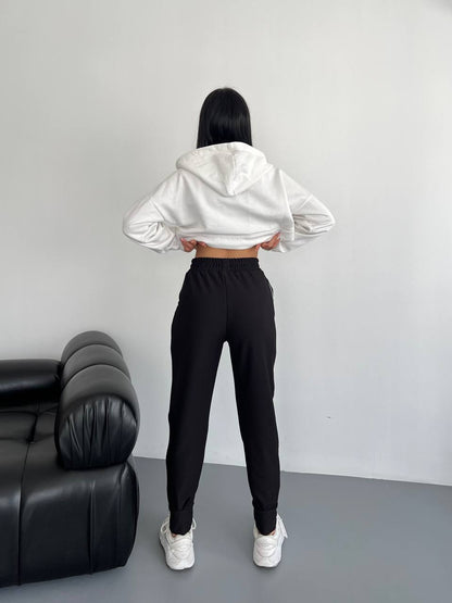 High-Waisted Trousers with Side Slits