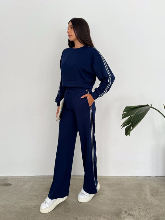 Two-Piece Suit with Cropped Top