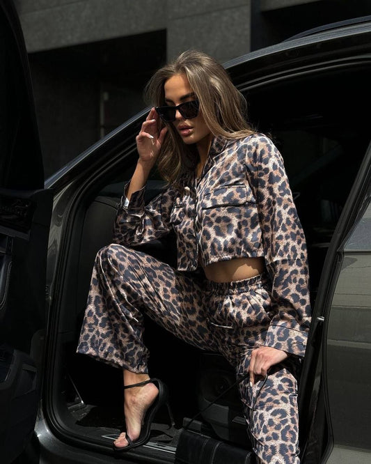 Leopard Print Power Suit