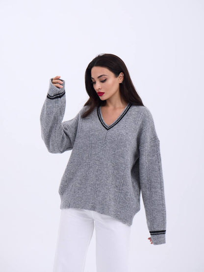 V-Neck Knit Sweater