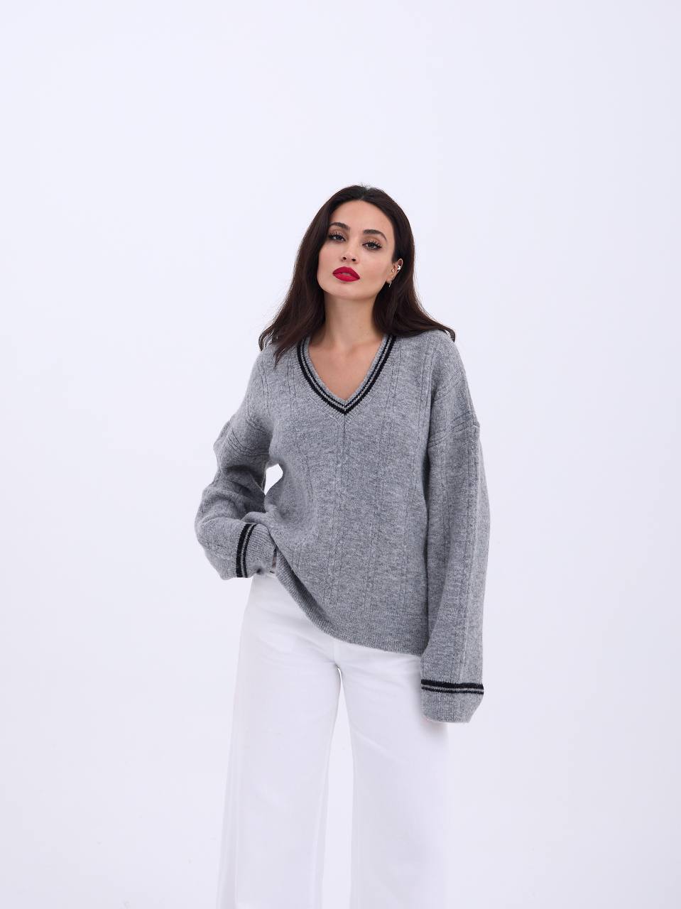 V-Neck Knit Sweater